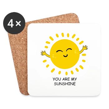 Soleil heureux - Dessous de verre (lot de 4) - blanc - Devant