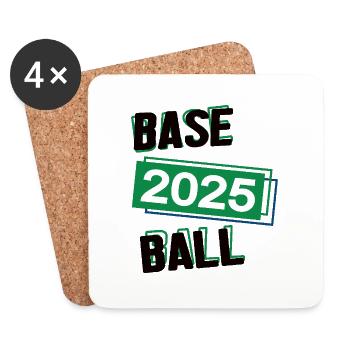 Baseball Spieler Team Turnier Mannschaft in 2025 - Untersetzer (4er-Set) - Weiß - Vorne