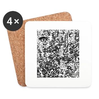L’œil dans l’abstraction - Dessous de verre (lot de 4) - blanc - Devant