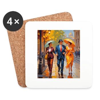 A walk in the rain - Coasters (set of 4) - white - Front