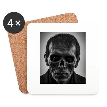 Zombie-Gesicht - Untersetzer (4er-Set) - Weiß - Vorne
