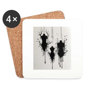 Mannequins avec des taches d’encre - Dessous de verre (lot de 4) - blanc - Devant
