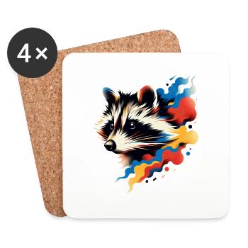 Sky Raccoon - Untersetzer (4er-Set) - Weiß - Vorne