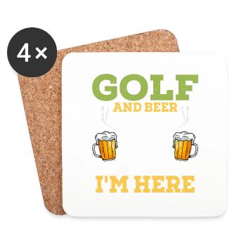Golf And Beer That's Why I'm Here Hobby Golfer - Coasters (set of 4) - white - Front