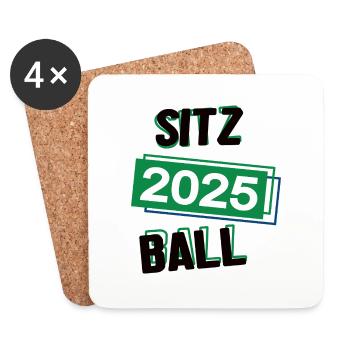 Sitzball Spieler Team Turnier Mannschaft in 2025 - Untersetzer (4er-Set) - Weiß - Vorne