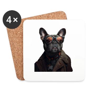 Cool Dog - Untersetzer (4er-Set) - Weiß - Vorne