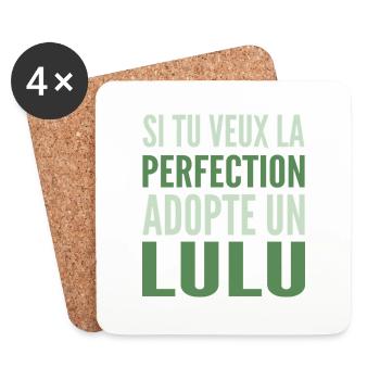 Si tu veux la perfection adopte Lulu Lucas Lucien - Dessous de verre (lot de 4) - blanc - Devant
