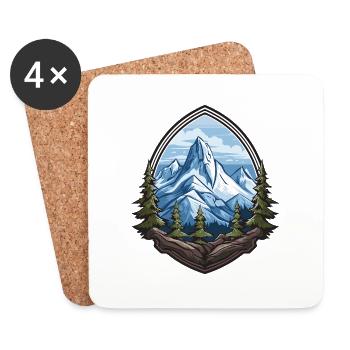 Mountains Mountaineering - Coasters (set of 4) - white - Front