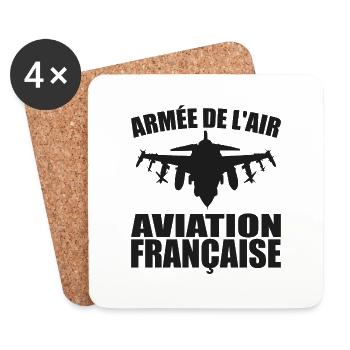 Armée de l'air aviation française - Dessous de verre (lot de 4) - blanc - Devant