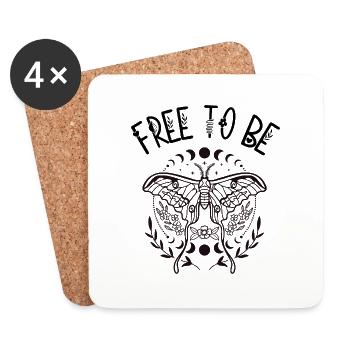 Free to Be – Boho Butterfly - Untersetzer (4er-Set) - Weiß - Vorne