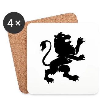 Lion Animal - Coasters (set of 4) - white - Front