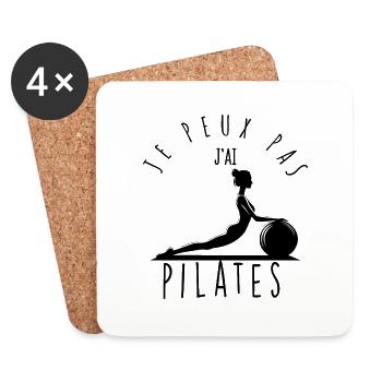 I can't, I have pilates. - Coasters (set of 4) - white - Front