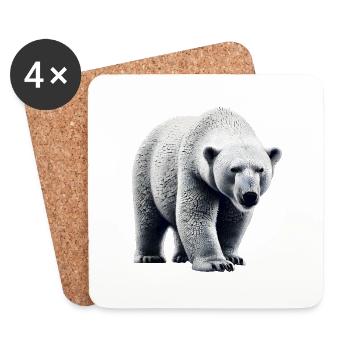 Eisbär - Untersetzer (4er-Set) - Weiß - Vorne