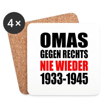 Omas gegen rechts - Untersetzer (4er-Set) - Weiß - Vorne