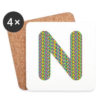 Buntes Herz N Design – Einzigartig & Stylisch! - Untersetzer (4er-Set) - Weiß - Vorne