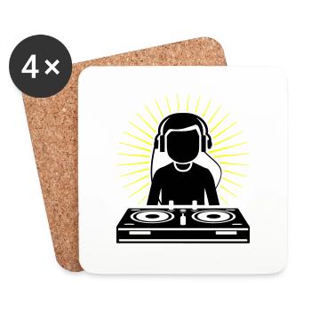 DJ Party Turntables - Untersetzer (4er-Set) - Weiß - Vorne