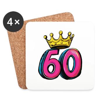 60 Number Crown - Coasters (set of 4) - white - Front