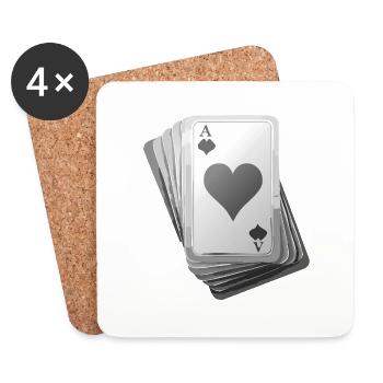 Cards black/white - Untersetzer (4er-Set) - Weiß - Vorne