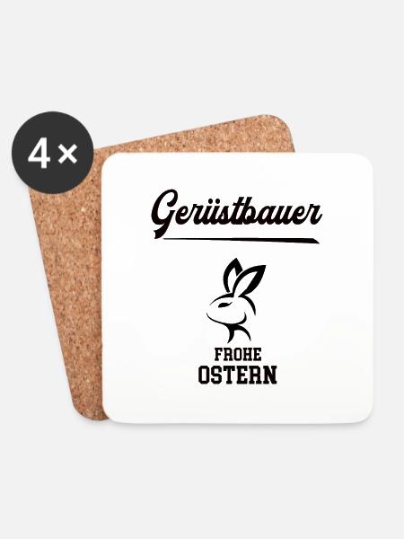Gerüstbauer Ostern Geschenk Gerüstbau Meister - Untersetzer (4er-Set) - Weiß