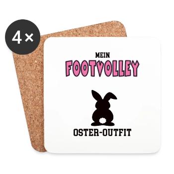 Footvolley Oster Outfit Ostergeschenk Footvolleyer - Untersetzer (4er-Set) - Weiß - Vorne