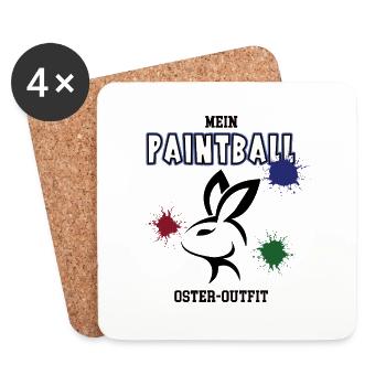 Paintball Ostern Paintballer Oster Outfit - Untersetzer (4er-Set) - Weiß - Vorne