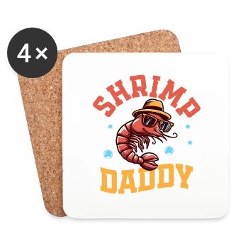 Shrimp Daddy Seafood Shrimp Lover - Untersetzer (4er-Set) - Weiß - Vorne