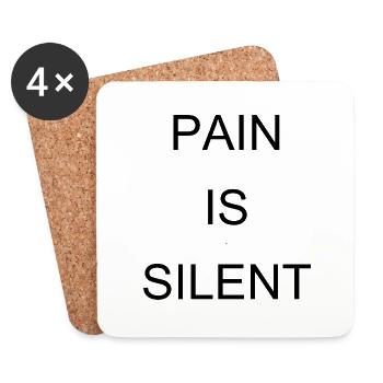PAIN IS SILENT Arial - Untersetzer (4er-Set) - Weiß - Vorne