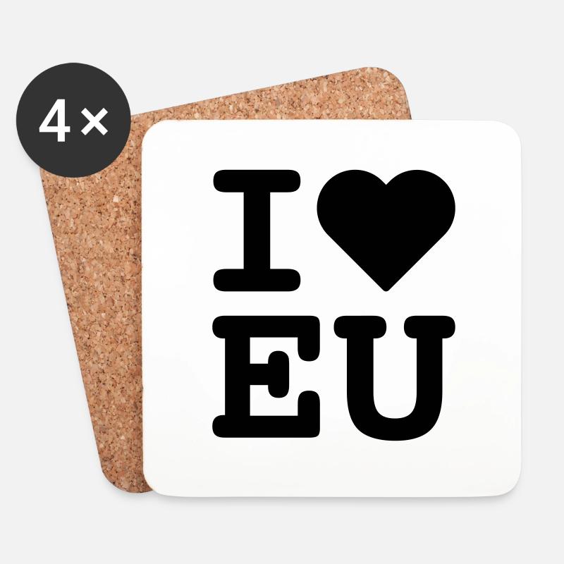 i love eu - Coasters (set of 4) - white