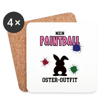 Paintball Oster Outfit Ostergeschenk Paintballerin - Untersetzer (4er-Set) - Weiß - Vorne