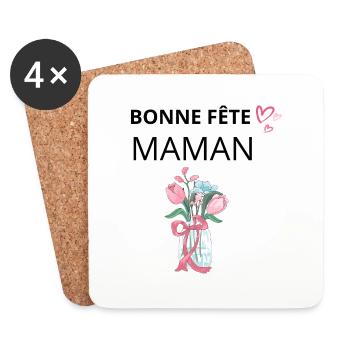 Bonne fête maman - Dessous de verre (lot de 4) - blanc - Devant