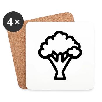 brocoli - Dessous de verre (lot de 4) - blanc - Devant