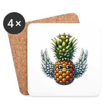 Ananas Angel Ailes Fruit Mignon Drôle - Dessous de verre (lot de 4) - blanc - Devant