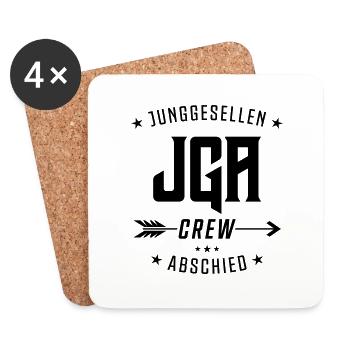 jga crew junggesellen - Untersetzer (4er-Set) - Weiß - Vorne