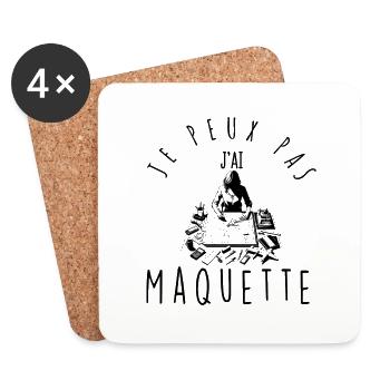 Je peux pas, j'ai Maquette - Dessous de verre (lot de 4) - blanc - Devant