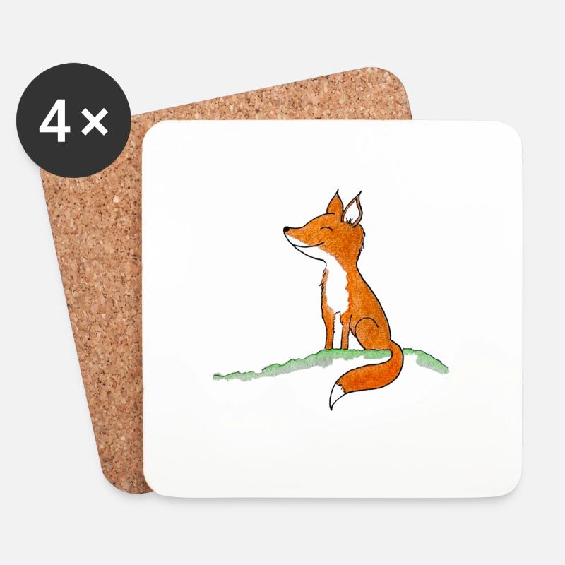 Fuchs - Untersetzer (4er-Set) - Weiß