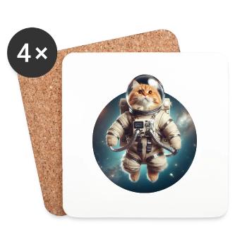 Space Cat - Coasters (set of 4) - white - Front