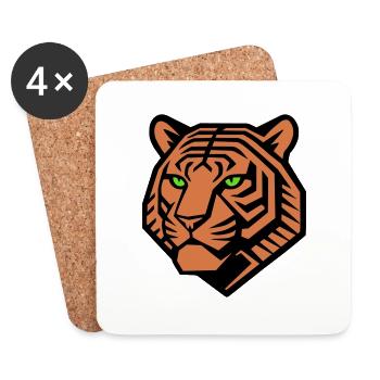 Geometric Tiger - Vector Design - Coasters (set of 4) - white - Front