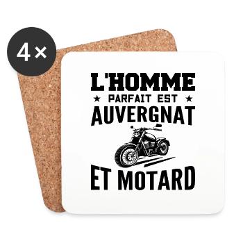Der perfekte Mann ist ein Biker in der Auvergne - Untersetzer (4er-Set) - Weiß - Vorne