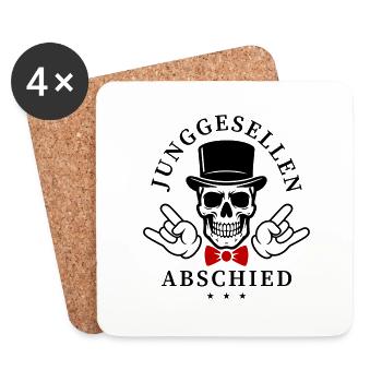 Junggesellenabschied Skull Jga - Untersetzer (4er-Set) - Weiß - Vorne