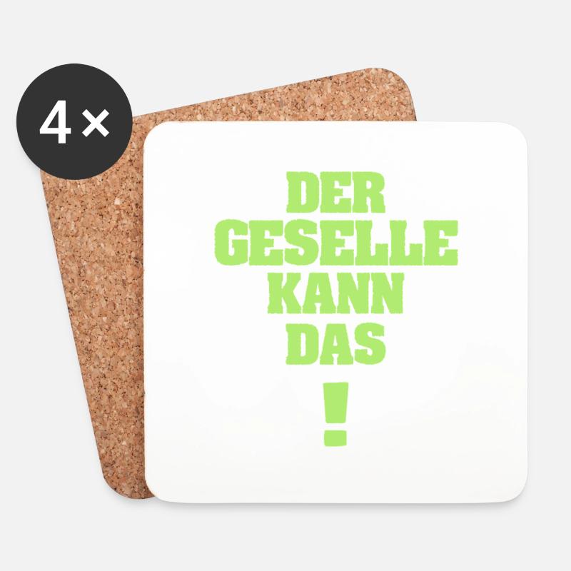 Geselle als Lustig - Untersetzer (4er-Set) - Weiß