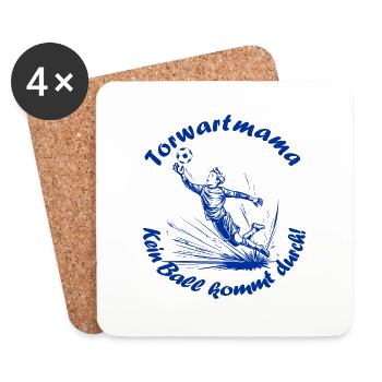 Torwart Mama - blau - Untersetzer (4er-Set) - Weiß - Vorne