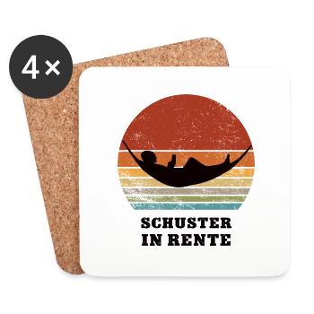 Rente Schuster Rentner Schusterei Ruhestand - Untersetzer (4er-Set) - Weiß - Vorne