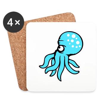 Oktopus Kraken Tintenfisch Kopffüßer böser Blick - Untersetzer (4er-Set) - Weiß - Vorne