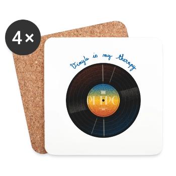 Vinyle is my therapy - Dessous de verre (lot de 4) - blanc - Devant