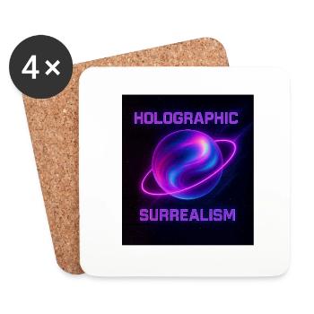 Holographic Surrealism – Neon-Universum - Untersetzer (4er-Set) - Weiß - Vorne
