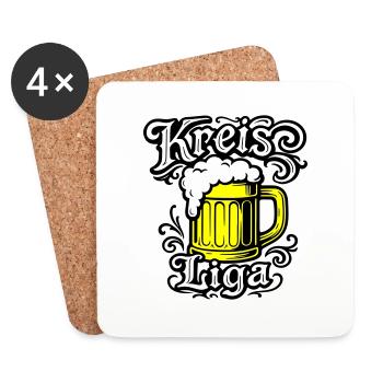 Kreisliga Bier Spruch - Untersetzer (4er-Set) - Weiß - Vorne