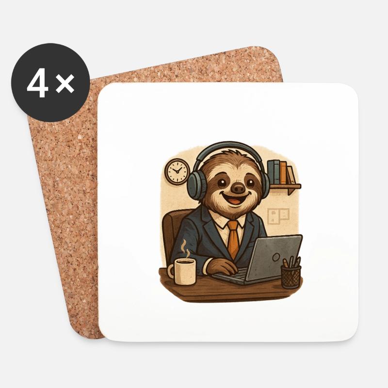 Office - Sloth - Coasters (set of 4) - white