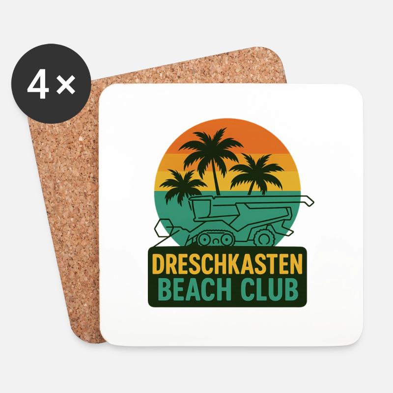 Dreschkasten Beach Club - Untersetzer (4er-Set) - Weiß