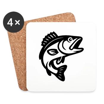 Fish Silhouette - Coasters (set of 4) - white - Front