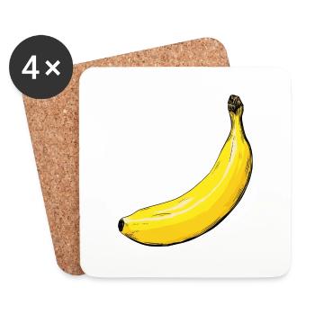 Banane - Dessous de verre (lot de 4) - blanc - Devant